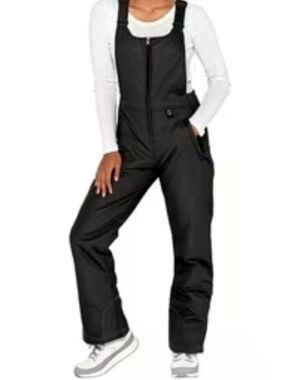 Women’s Ski Bib Snow Pants Medium Black Insulated Snowboard Overalls Winter